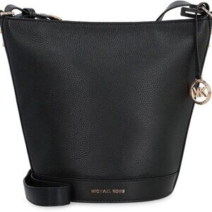Michael Kors Black Leather Bucket Bag - used 1 x